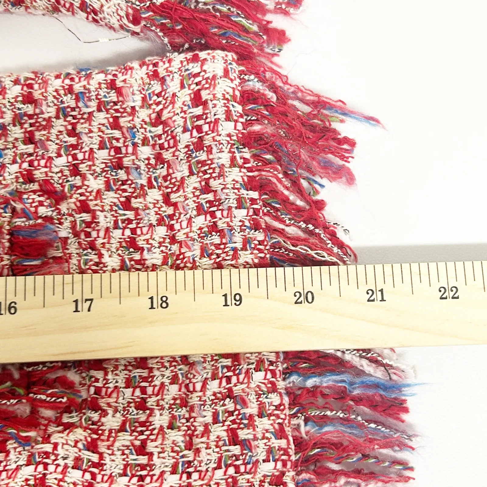 Zara Basic Womens Bloggers Fav Preppy Red Tweed Fringe Blazer Jacket Size S - Image 12