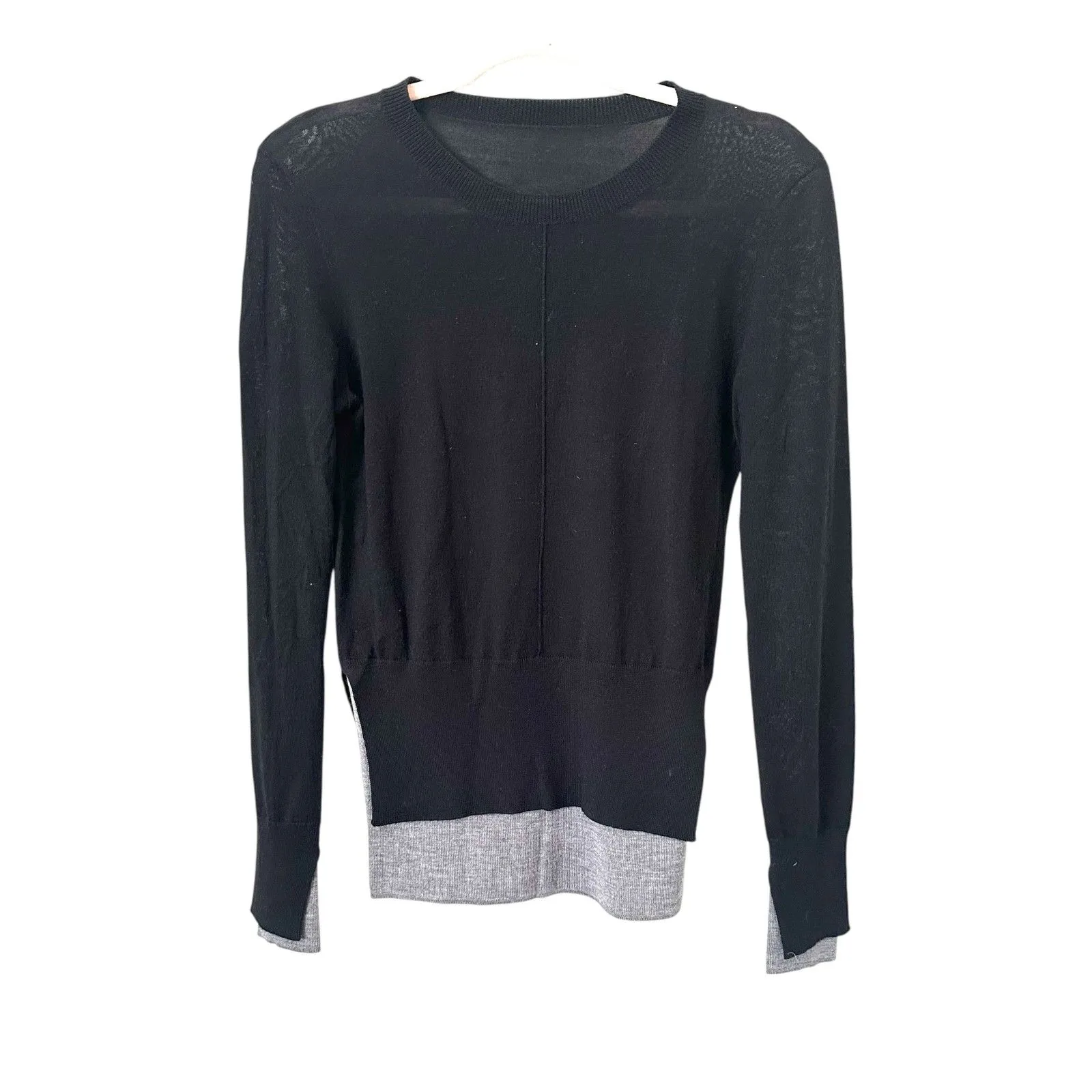 SAINT‎ ART Myra Merino Wool Sweater Black Grey Medium - Image 2