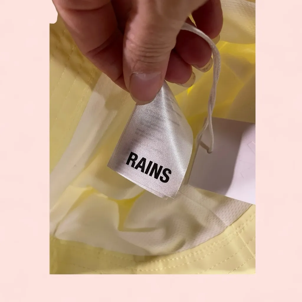 Cute NWT buttercup daisy yellow Rains bucket hat lined NWT waterproof sun XS - Image 7