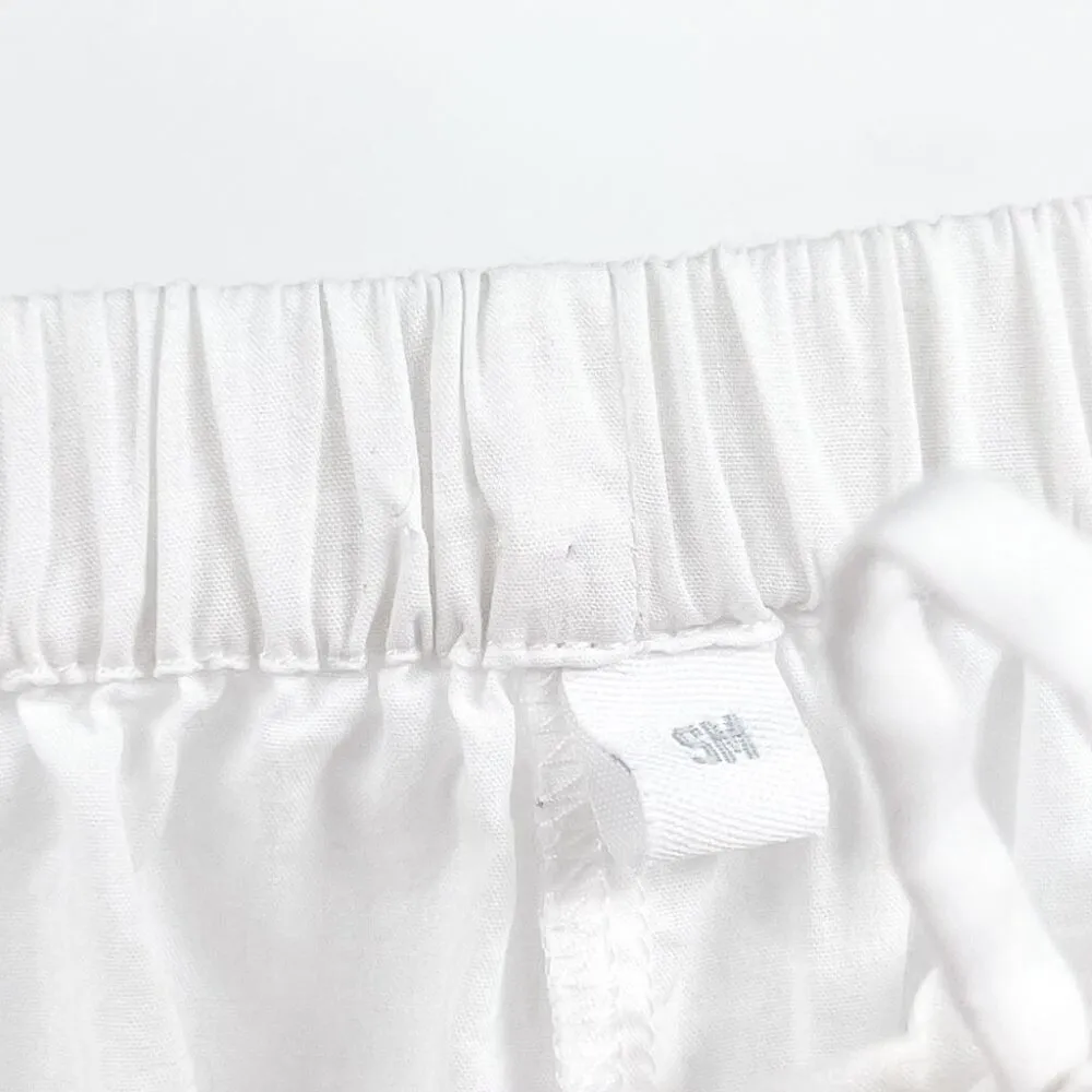 Vintage Cotton High Waisted White Wide Leg Cropped Capri Summer Pants - Image 6