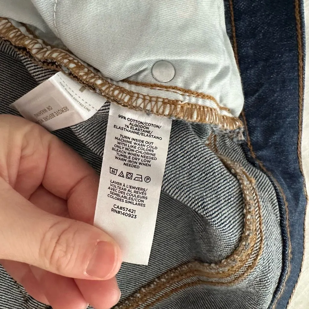 Loft Women’s Blue Denim Paisley 27 The Straight Crop Jeans NWT - Image 7