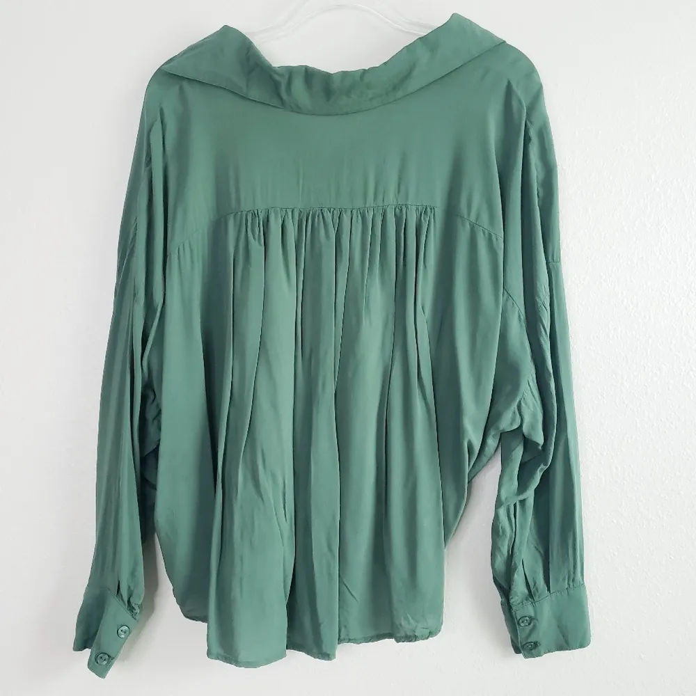 Young Fabulous & Broke Wrap Button Down Front Lomg Sleeve Blouse - Image 5