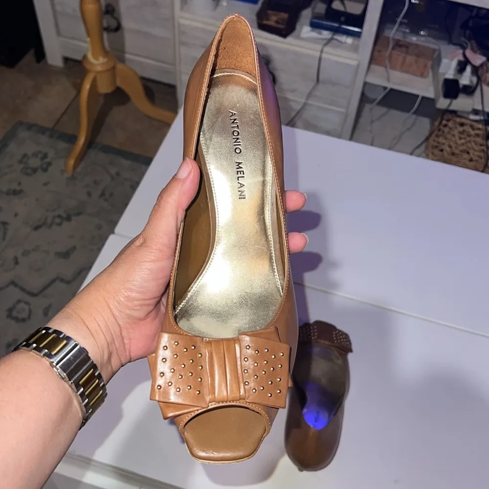 Antonio Melani open toe heels with studded bow. Women’s size 9.5 - Image 11