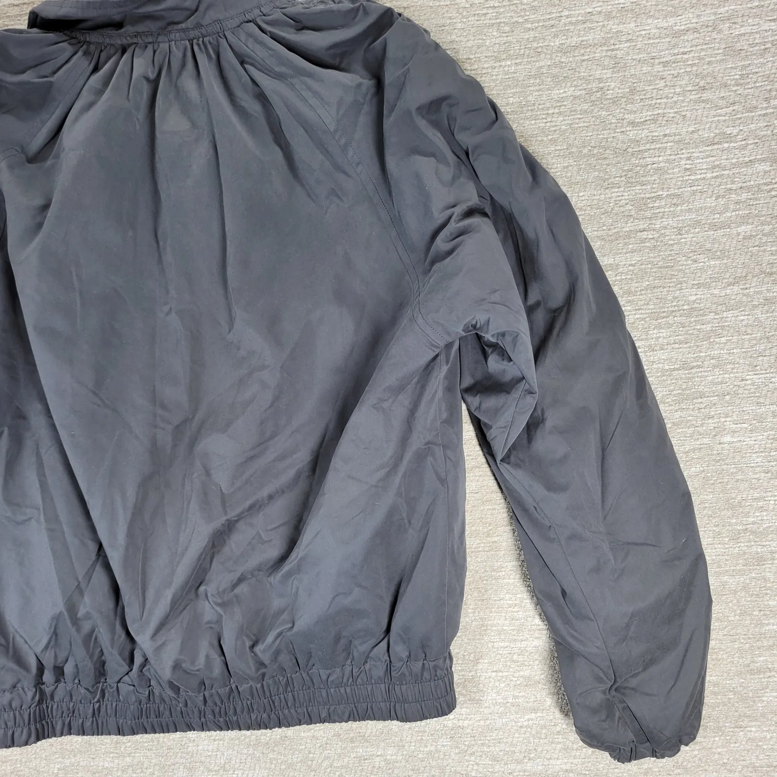 Open Edit Grey Ruched Sleeve Bomber Jacket Full Zip Collared Casual Womens XS - Image 15