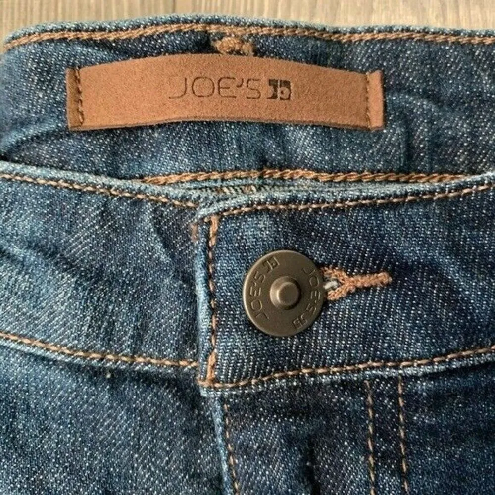 Joe's Jeans Sz 26 High Rise Crop Cuffed Distressed Regina Blue Denim Jeans - Image 2