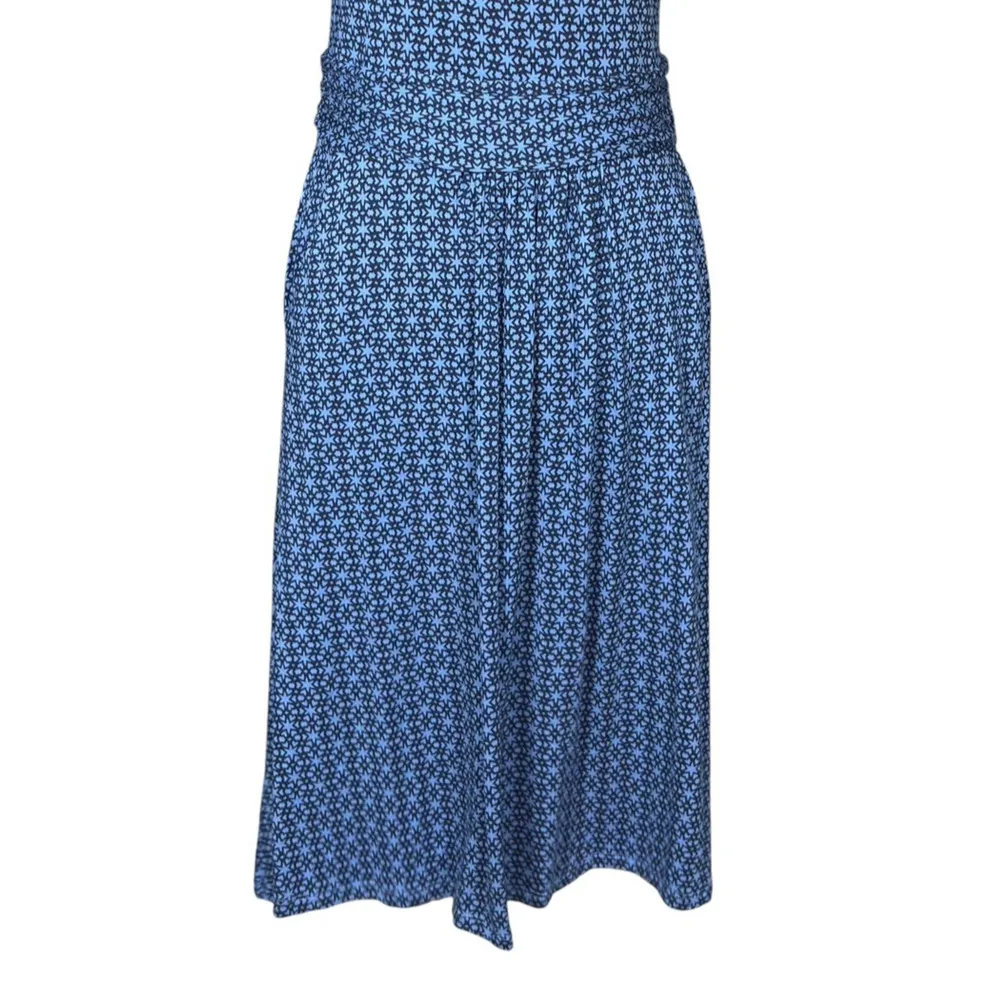Boden Amelie Midi Dress Short Sleeve Size 14 Stars Blue Jersey Stretchy Pockets - Image 7