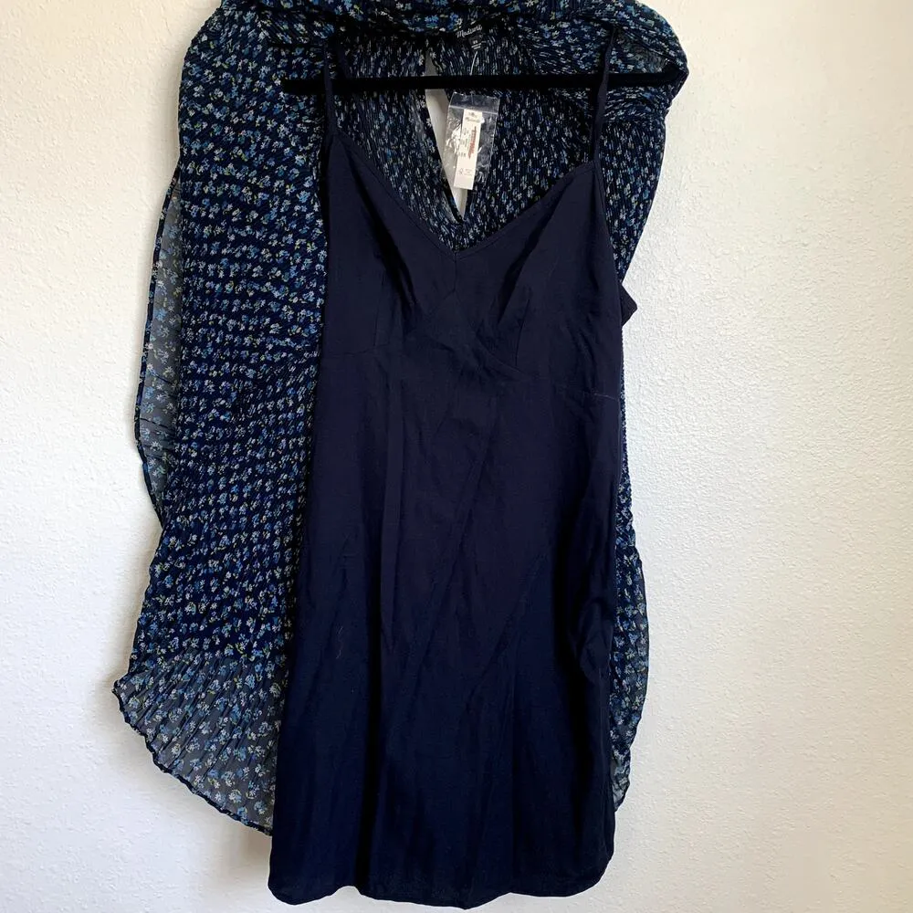 NWT Madewell Crinkle Georgette Mini Dress in Blue Floral NO123 - Image 12