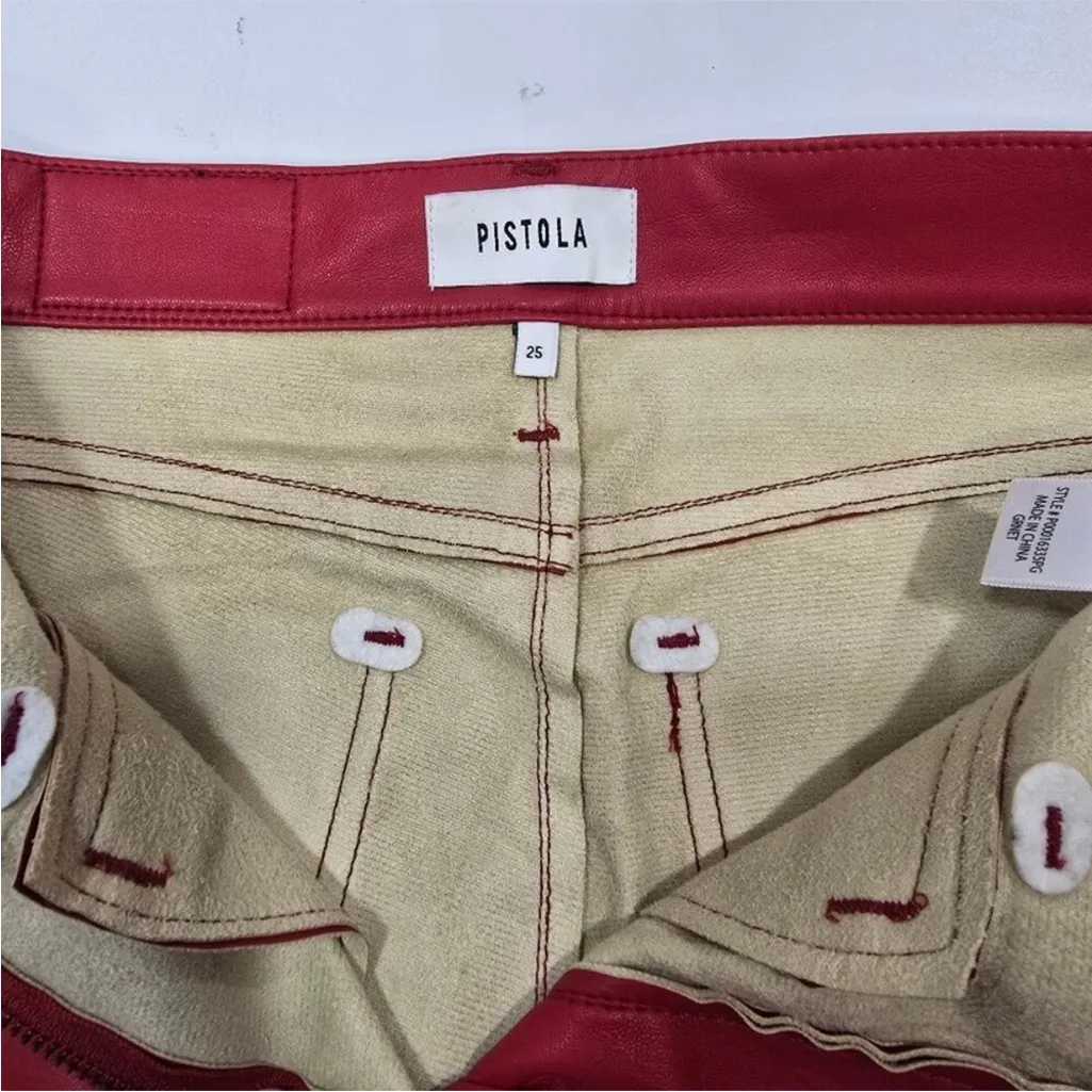 PISTOLA Cassie Super High Rise Straight in Garnet size 25 - Image 12