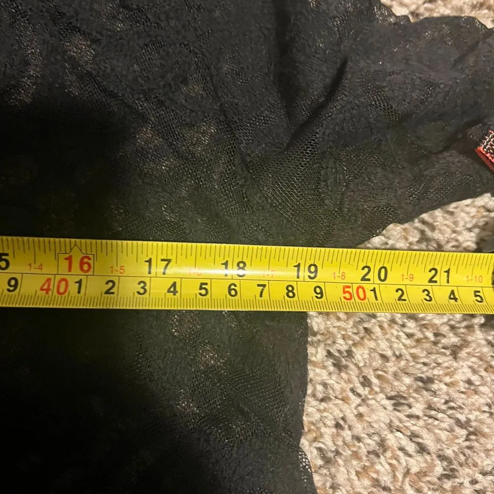 Altar'd State Black Lace-Trim‎ Long Sleeve Henley Dress Size S - Image 3