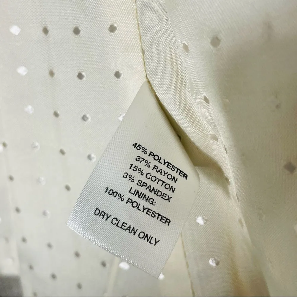 White House Black Market Gray/Light Tan 3/4 Sleeve Blazer Size 00 - Image 9