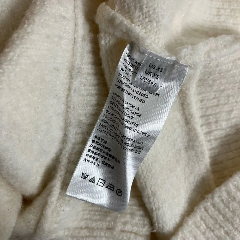 FREE PEOPLE Ivory Echo Beach Pullover Sweater Draped Cowl Neck Size XS - Image 8