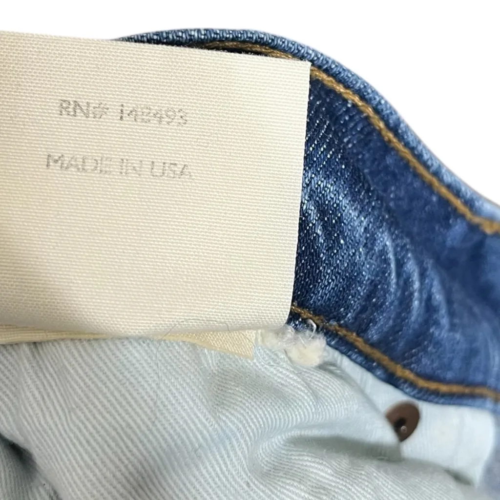 Doen Dronme High Rise Jeans Women’s 32 Blue Cropped Frayed Hem Organic Cotton - Image 13