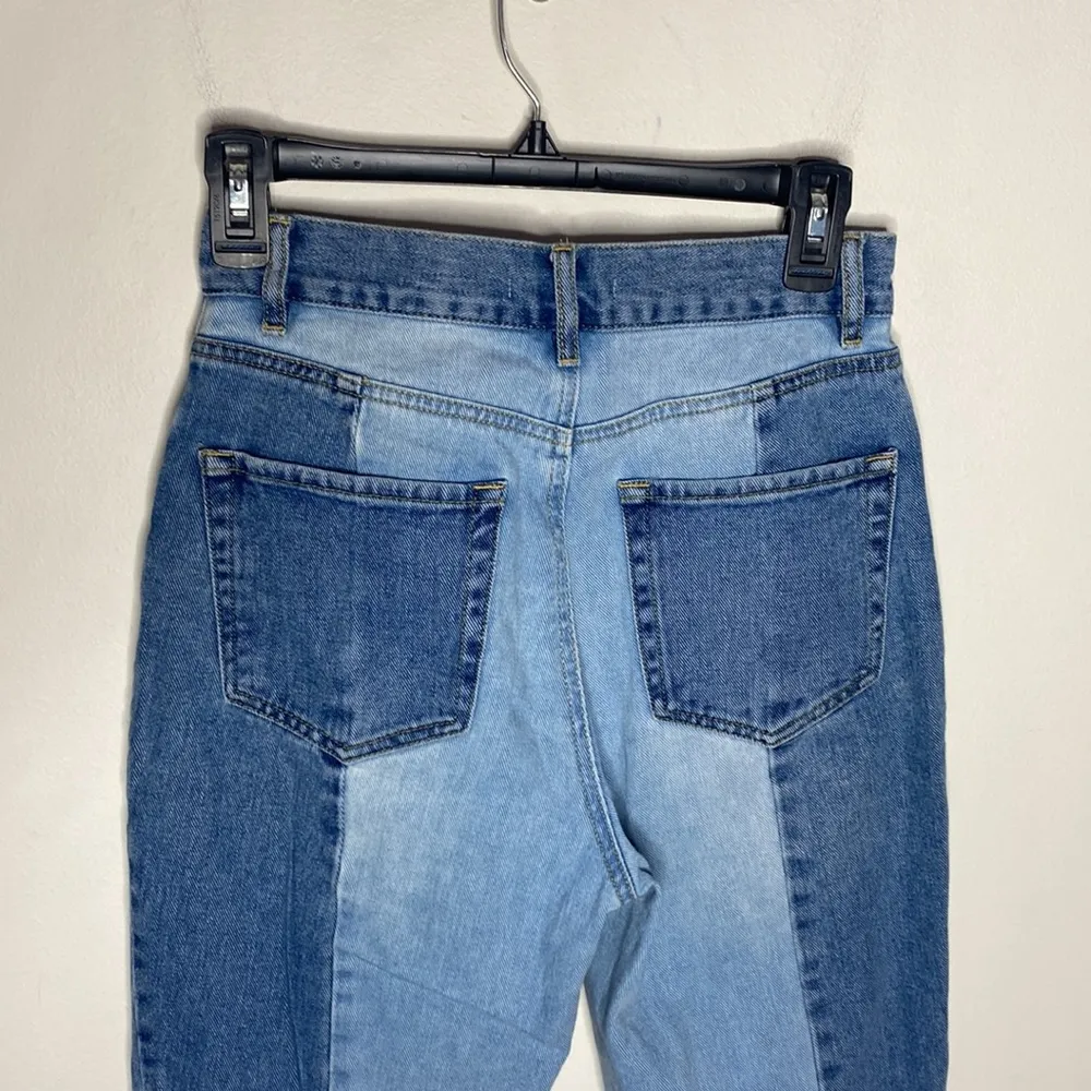 PacSun high rise straight leg rigid denim pieces two tone light wash jeans sz 26 - Image 4