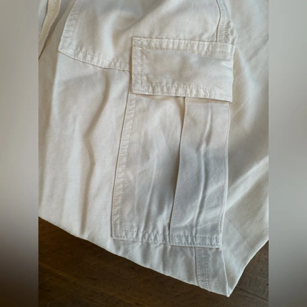 NWT Aerie cream neutral Cargo Pants with Elastic Waistband and Relaxed Fit - Image 7