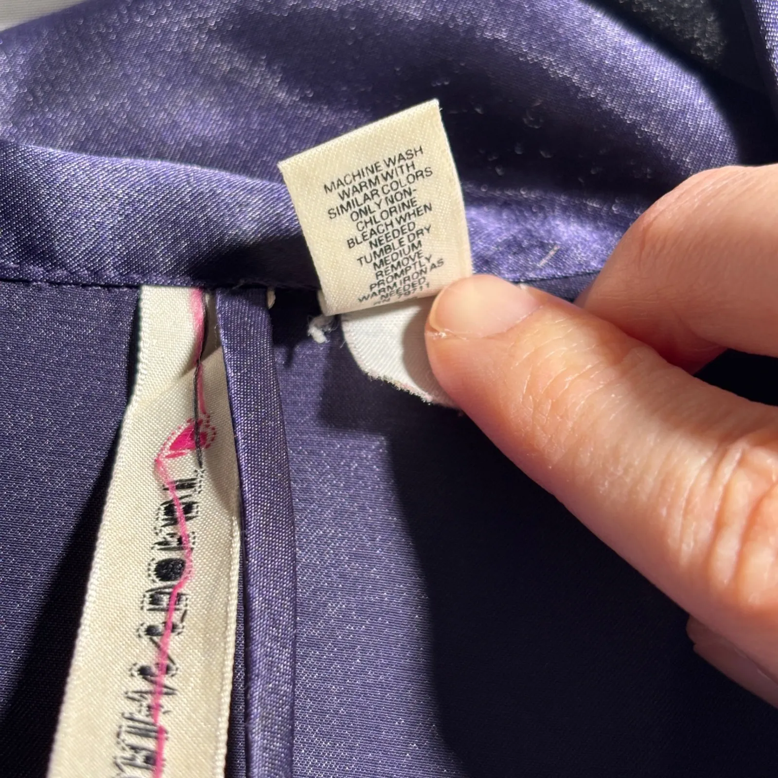 VTG Victoria's Secret Purple Satin Robe Gold Trim Womens M Elegant Loungewear VS - Image 4