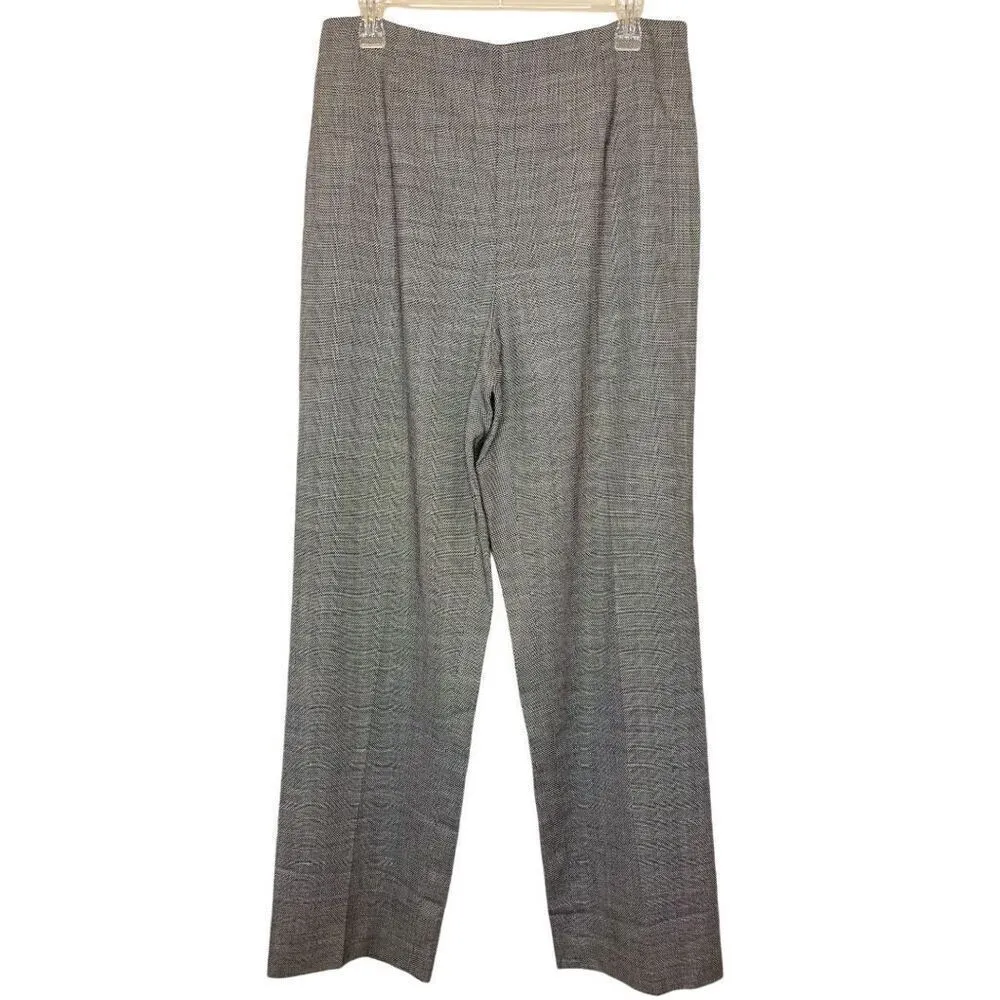 DANA BUCHMAN Black & White Microdot Wool Dress‎ Pants, Size 12 - Image 4