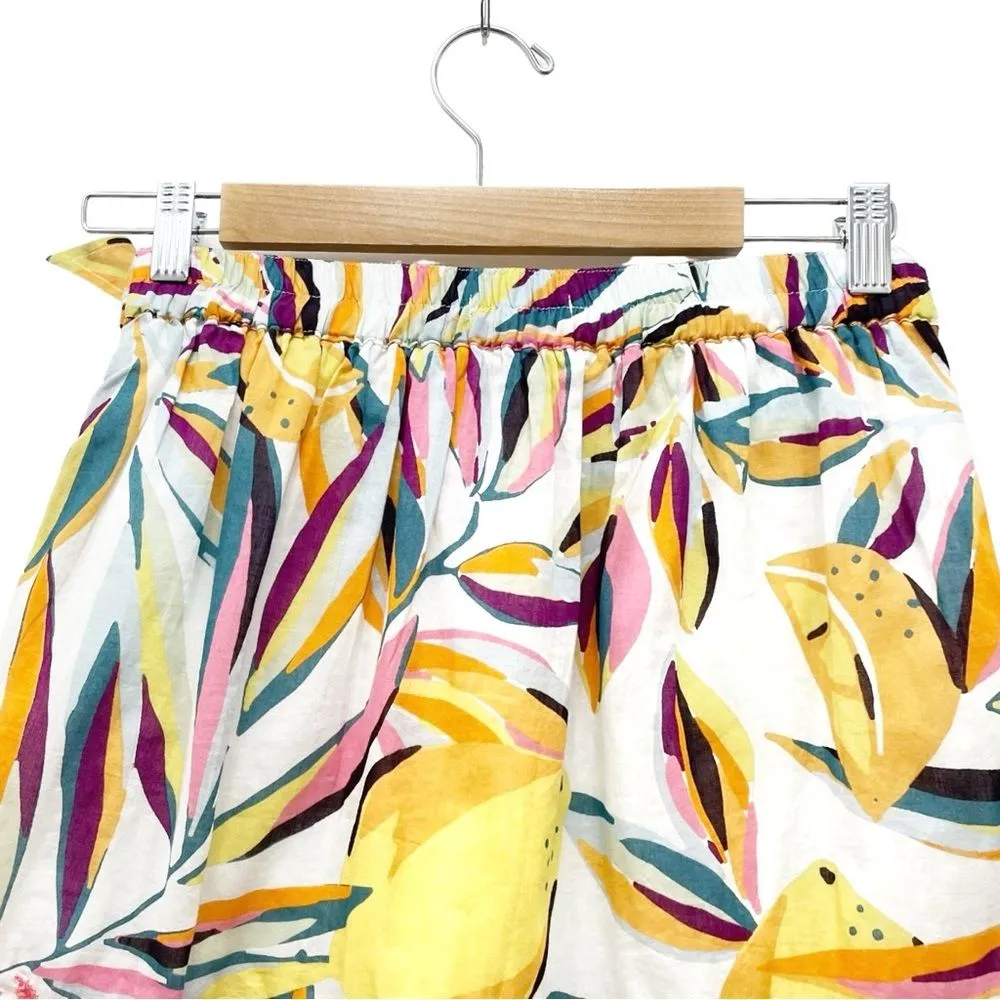C&C California Tropical Print Embroidered Cotton Wrap Front Skirt Size Small NEW - Image 6