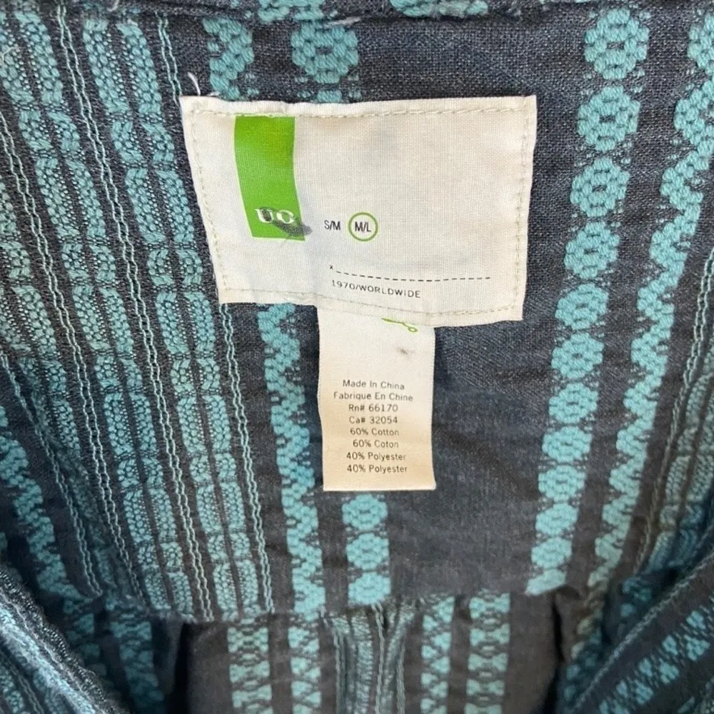 URBAN Outfitters Anthropologie Blue Embroidered Baja Hoodie Women’s Size M L - Image 7