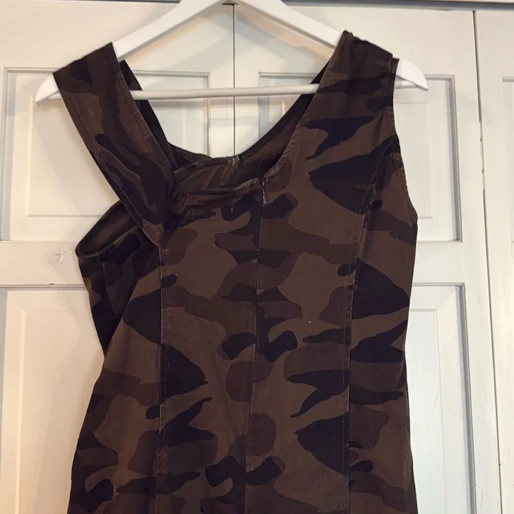 New York & Company Camo off shoulder knee slit dress M Green Size M - Image 6