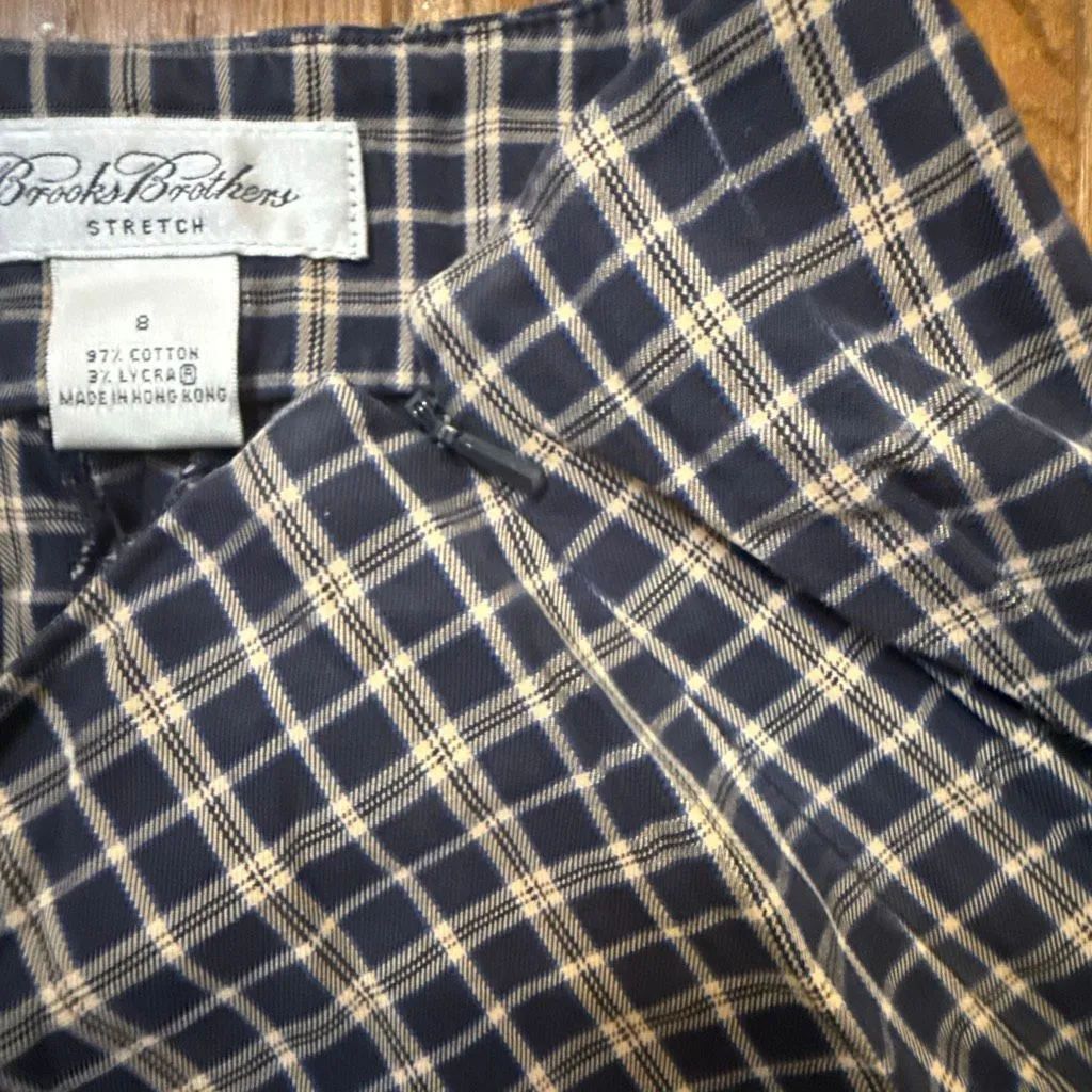 Brooks Brothers stretch  navy plaid crop pant size 8 - Image 4