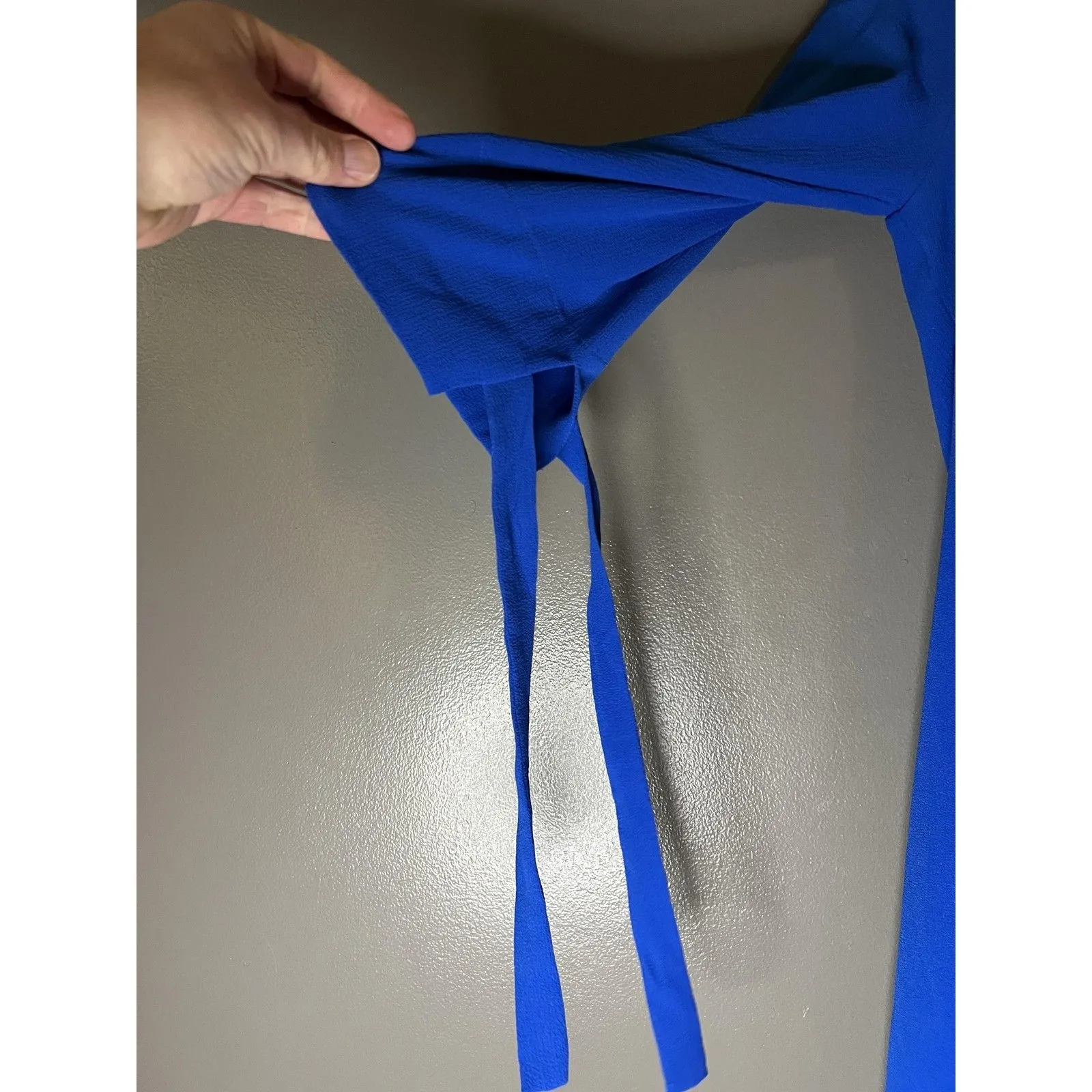 Vince Camuto Dress Womens 6 Blue Off Shoulder 3/4 Sleeve Shift Short Mini - Image 5