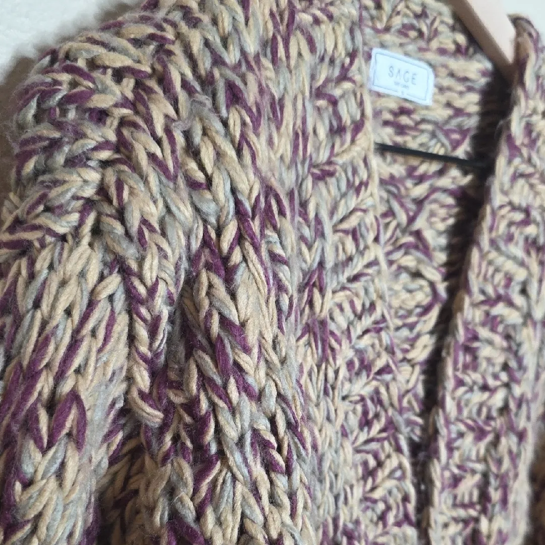 Sage The Label Sweater Chunky Knit Open Cardigan This and That Cardi Size Small - Image 4