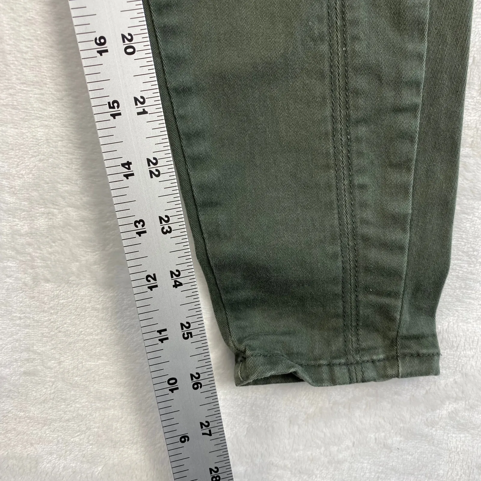 Anthropologie Olive Green Utility Pants‎ Skinny Ankle Casual Size 25 - Image 4