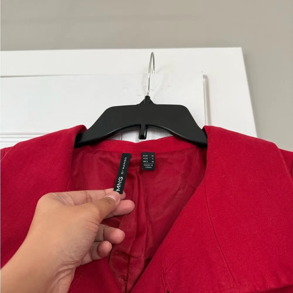 MANGO MNG red long winter coat - Image 3