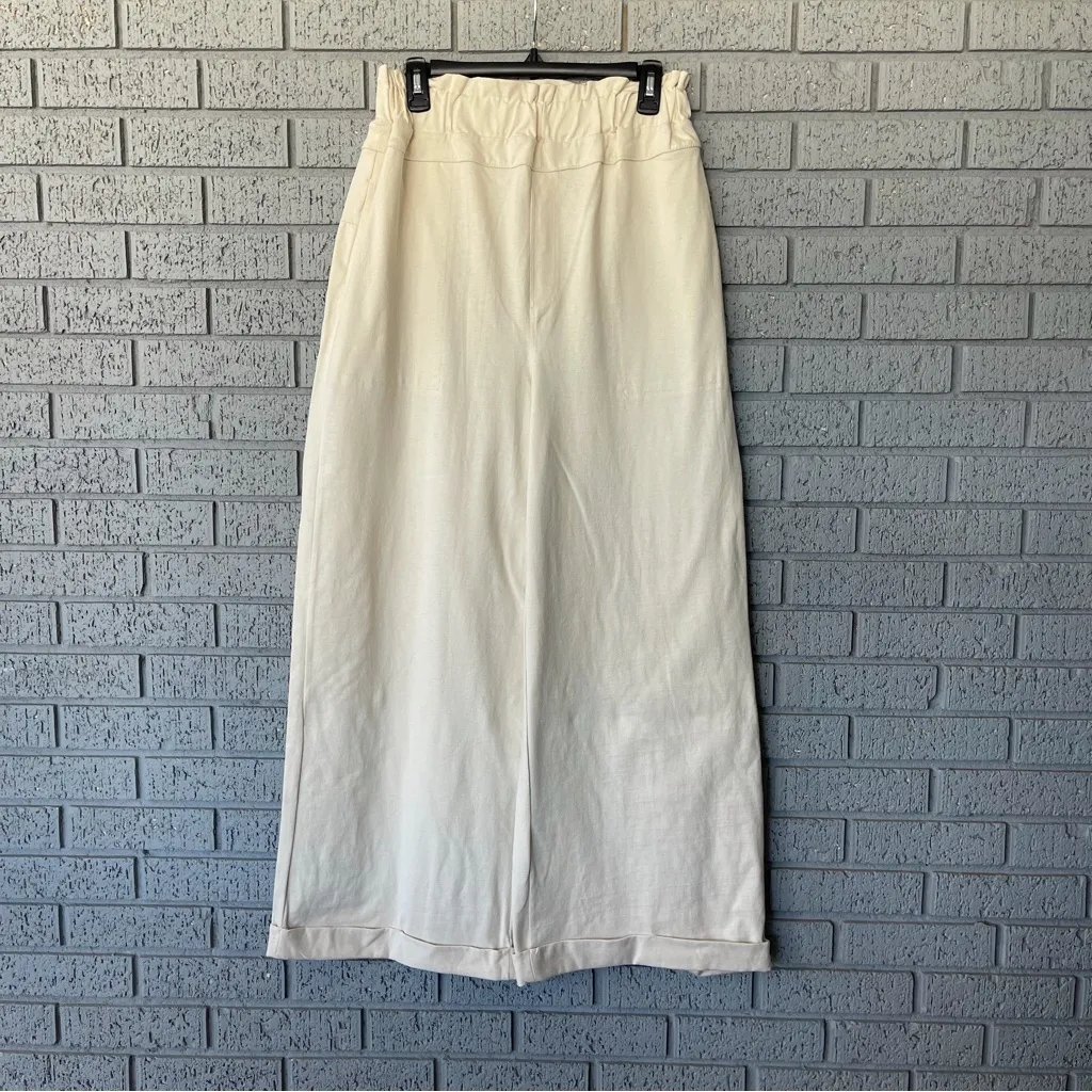 NWT Free People Palma Pants in Seed Pearl Cream Wide Leg Size Small - Image 4