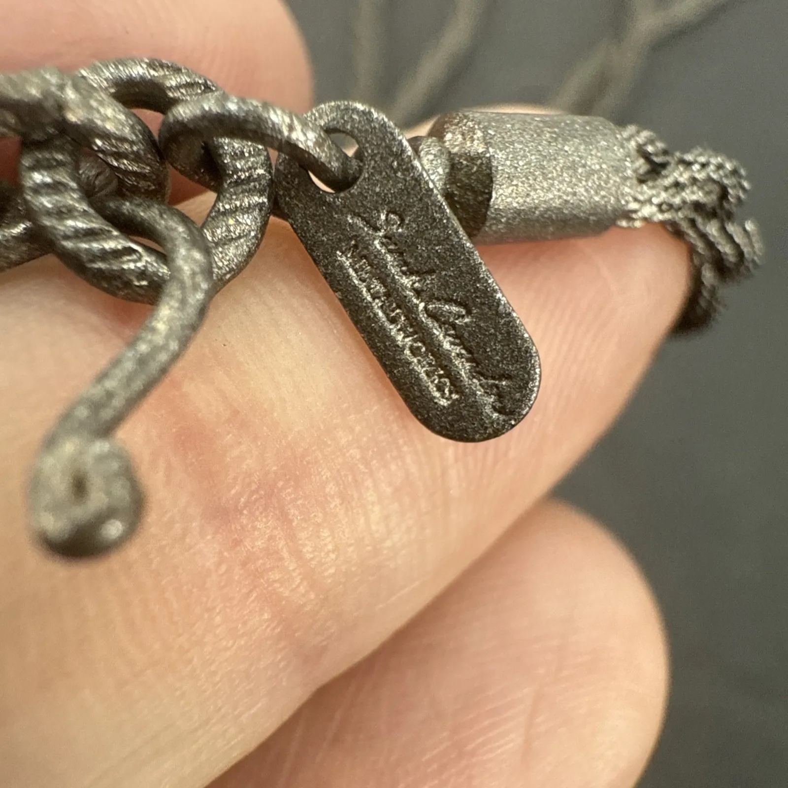 Vtg Sarah Coventry Boho Brutalist Silver Tone Rope Chain Tassel Necklace 40in - Image 12