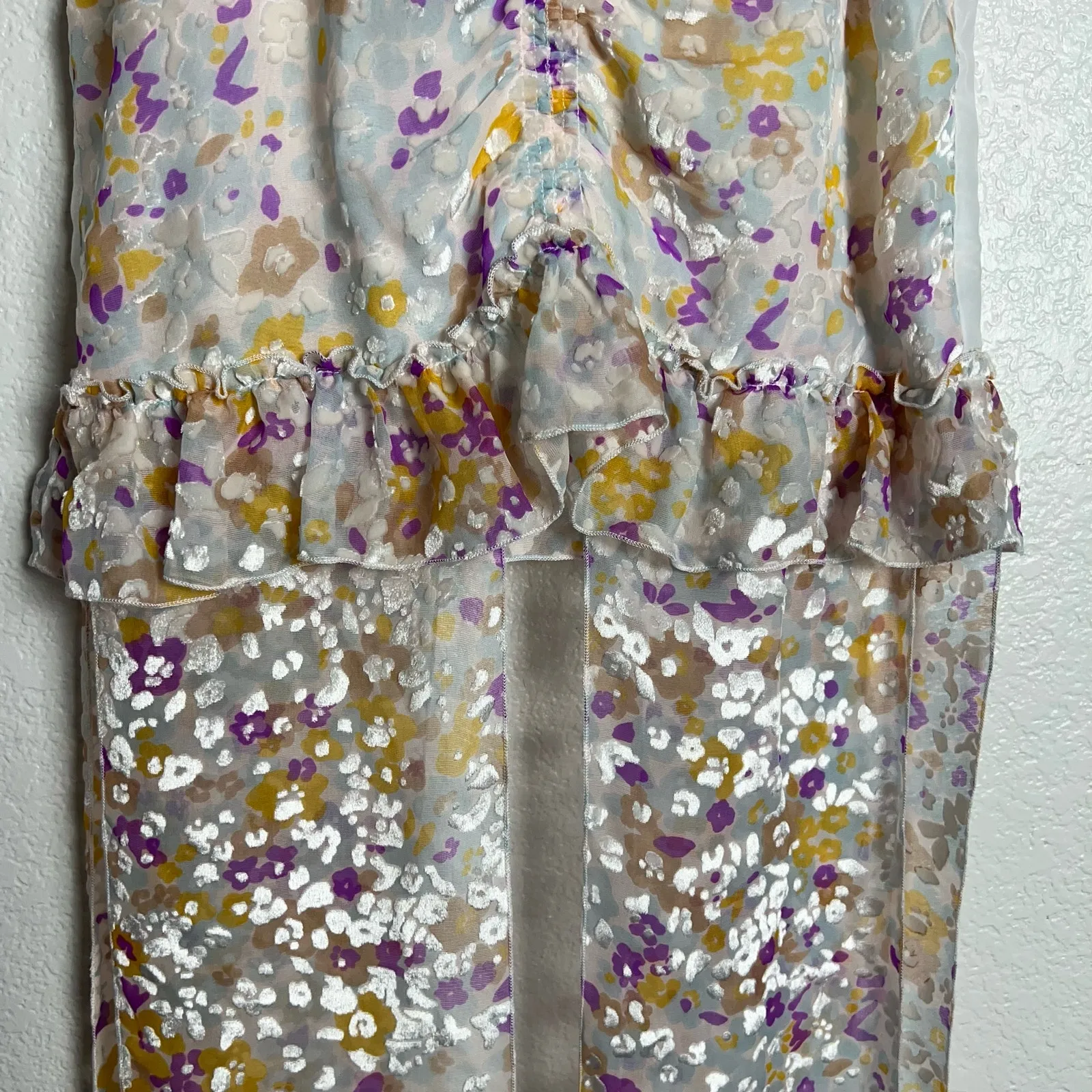 See by Chloe Abstract Felt Asymmetrical BOHO Top Size S - Image 7