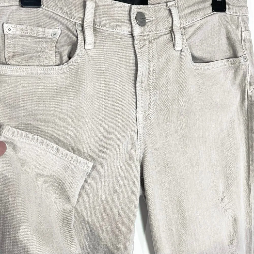 VINCE Women’s Mason Rolled Jean in Destructed Tawny Light Tan size 29 - Image 4