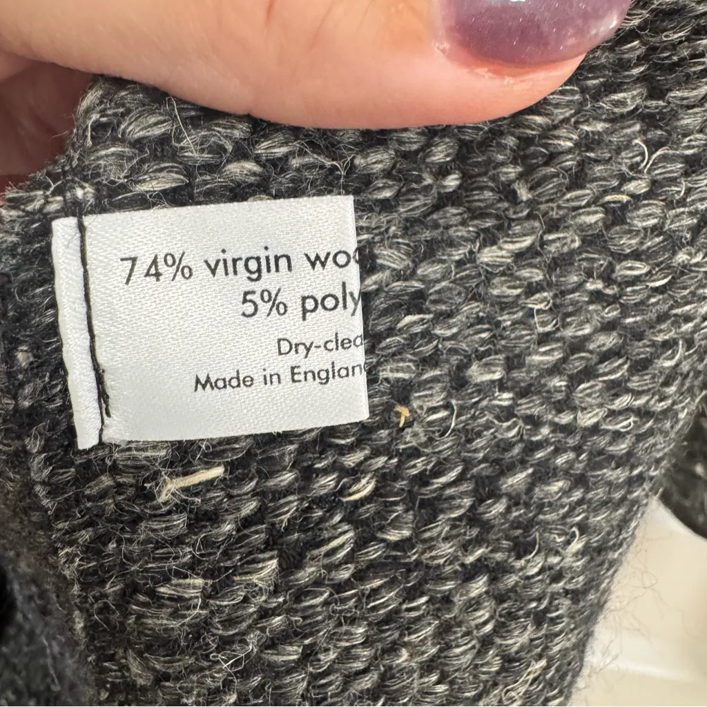 Eskandar size 1 Wool Hemp Blend Grey Boxy Open Cardigan US size Medium 10 - Image 5