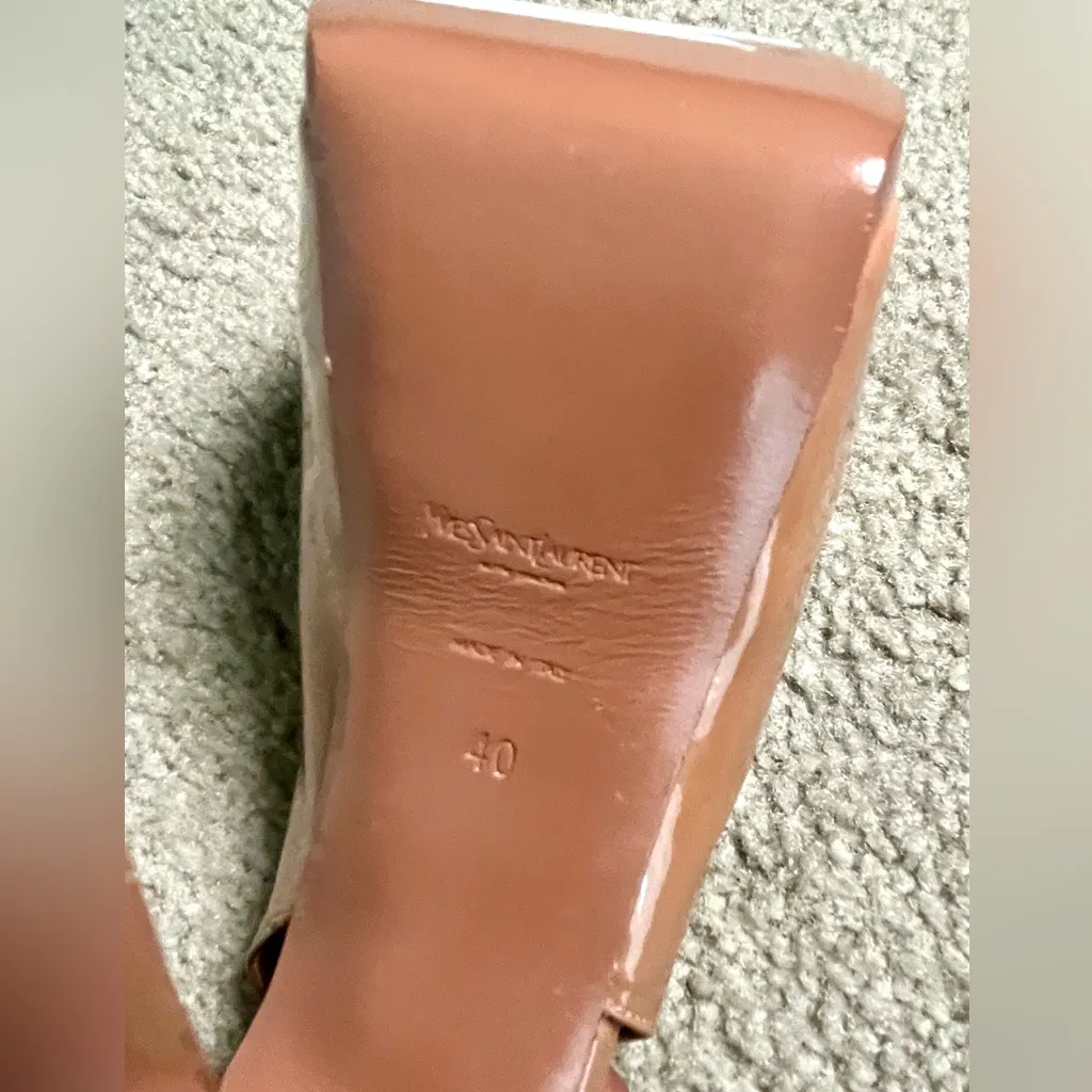 YSL SAINT LAURENT Rive Gauche Tribtoo105 Slingback Soft Nude/EU 40 US 10 BNIB - Image 7