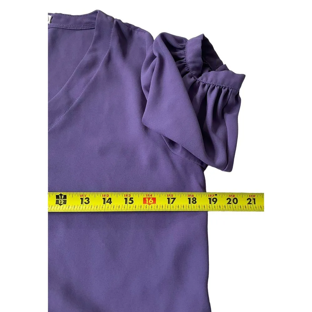 Lush Purple V-neck Long Sleeve Top Women's Size Medium | 46-51 - Image 6