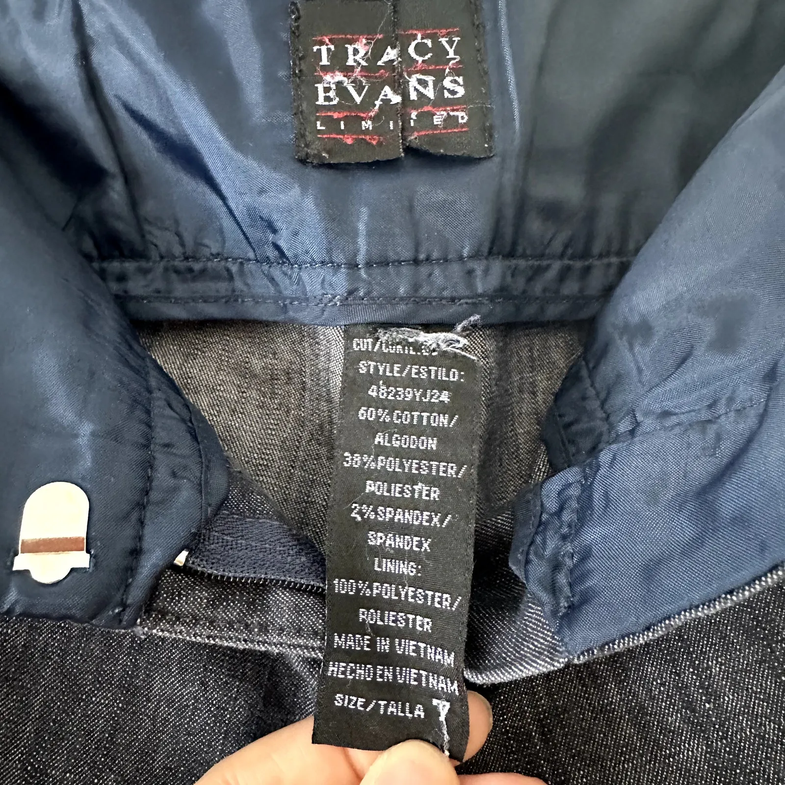 Tracy Evans Y2K Chambray Dress Pants Sz 8 Blue - Image 3