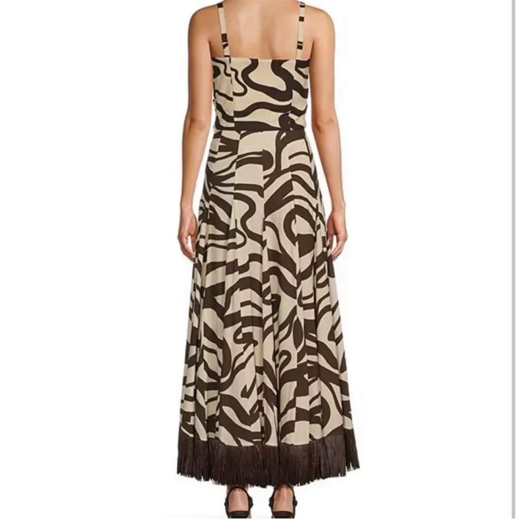 ANTONIO MELANI Style Somers Swirl Print Linen Blend Straw Trim Two Piece Set NWT - Image 2