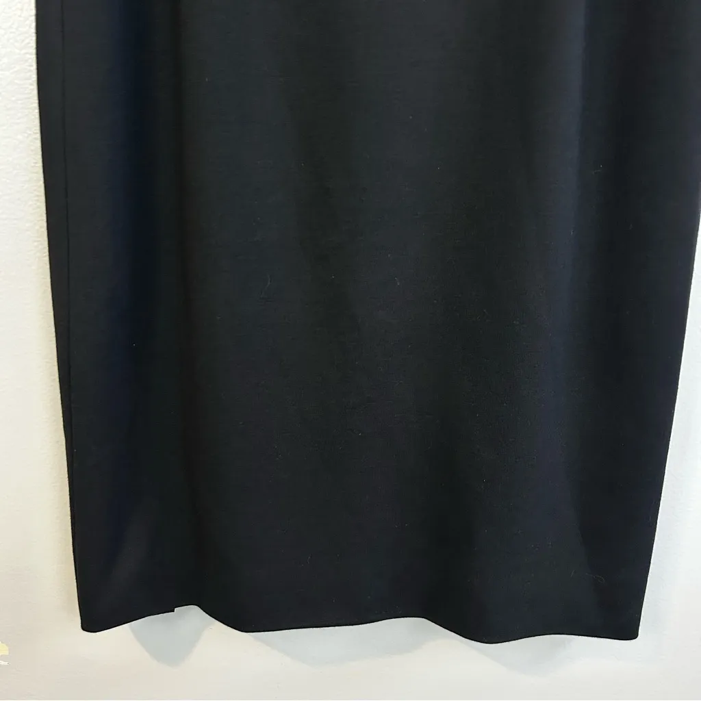 Akris Punto Black Sleeveless Split Neck Sheath Midi Dress Size 4 - Image 11