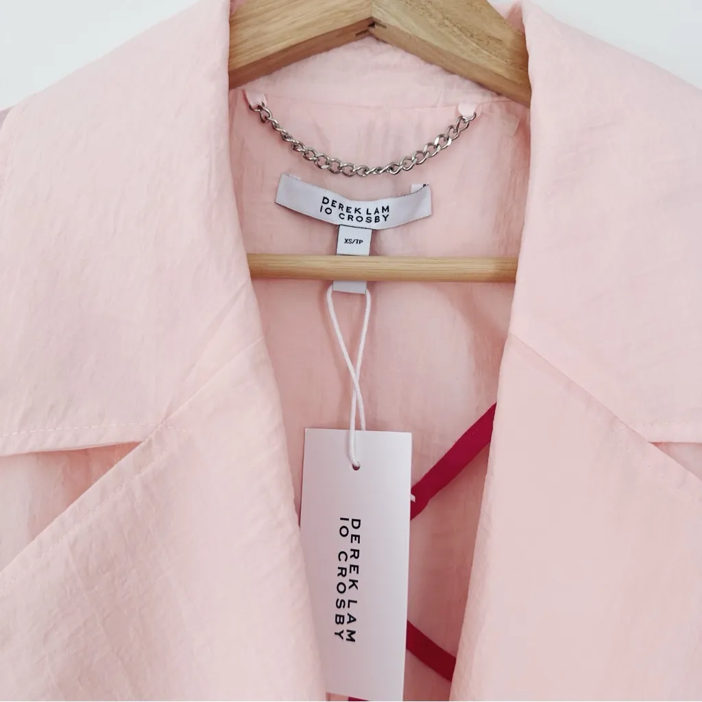 NEW Derek Lam 10 Crosby Lexis Trench Coat Pink Dogwood Size XS - Image 3