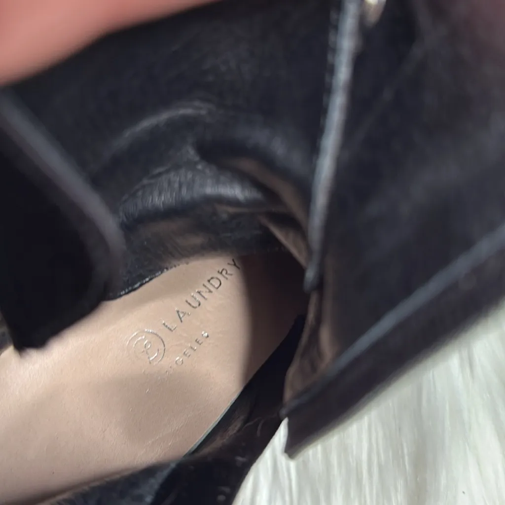 Laundry Black Satin Silver Studded Motto Boots - Image 9