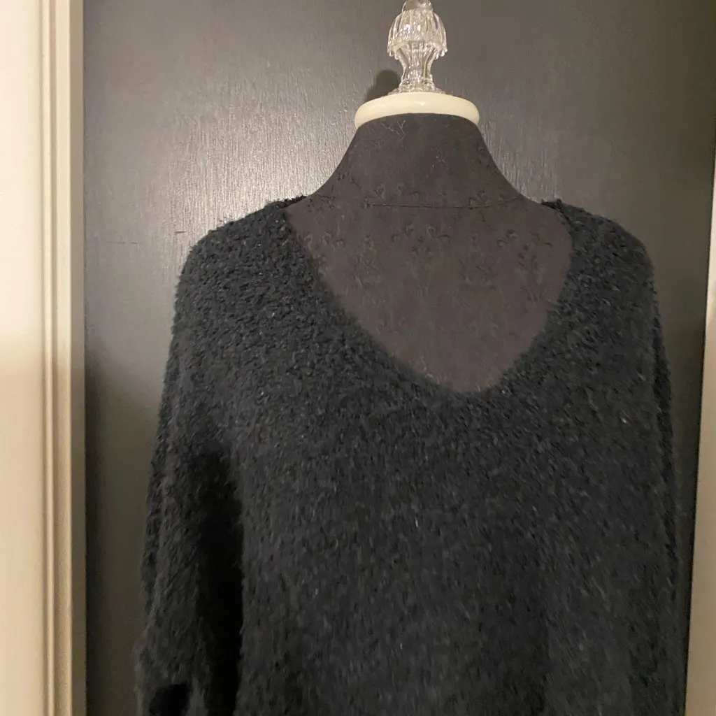 💜 Free People Fuzzy Fluffy Chunky Sweater in Black - Image 2