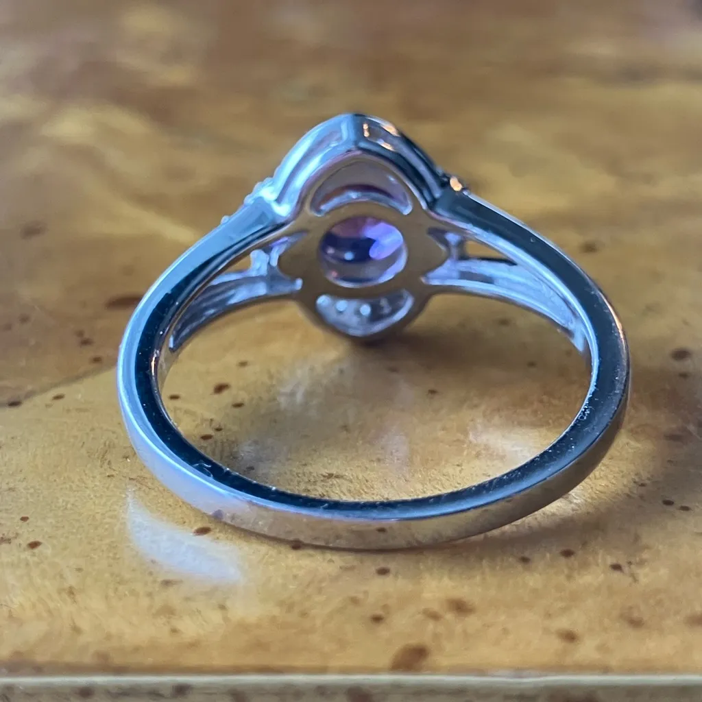 African Amethyst Sterling Silver Ring Size 9 Purple - Image 5