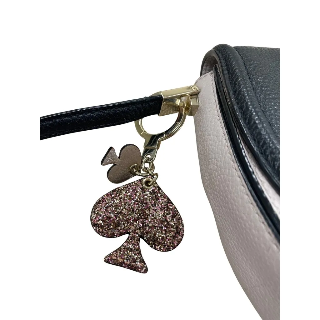 Kate Spade Womens Leather Black Gray charmed crossbody Handbag  Small SKU 8530 - Image 3