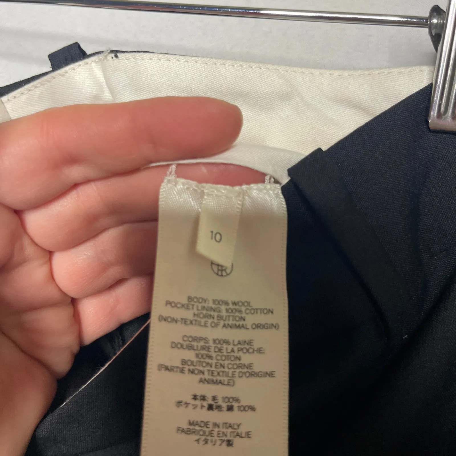 The Row 100% wool black wide leg Padres pants sz 10 - Image 10