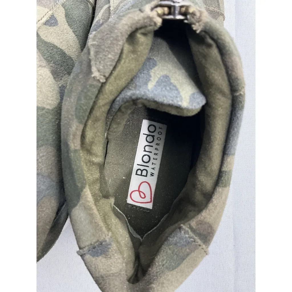 Womans Blondo Waterproof High Top Sneaker Bootie 8.5 M Green Camo Wedge - Image 7