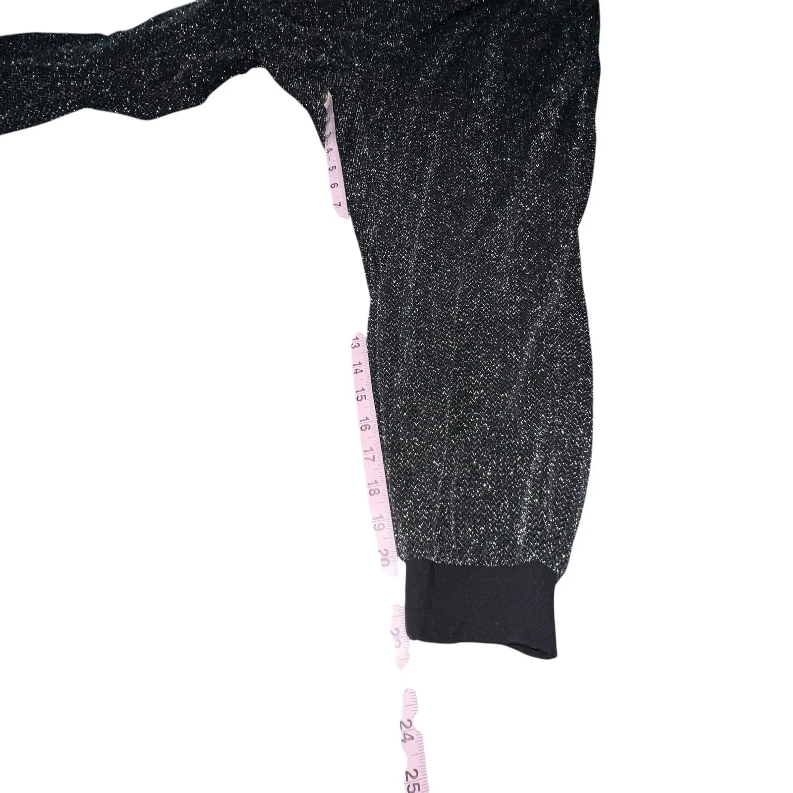 Torrid Jogger Stretch Waist Front Pockets Versatile Black Sparkle Size1X Cropped - Image 9