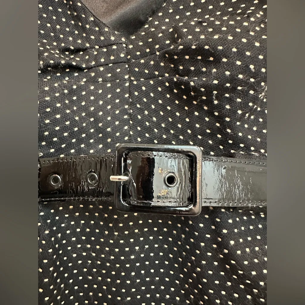 Vintage An Original Milly of New York Wool Polka Dot Pinup Couture Dress Size 6 Black - Image 3