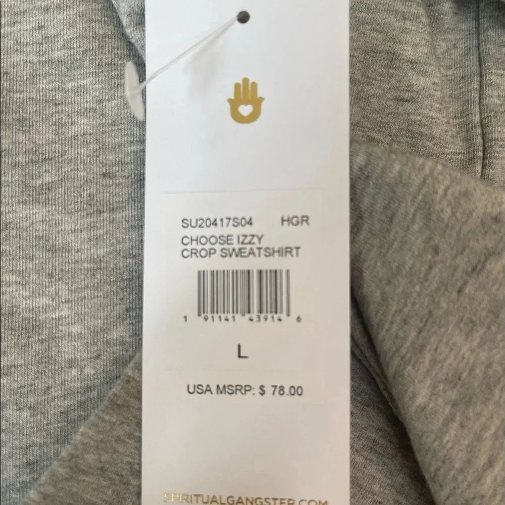 NWT! Spiritual Gangster Choose Happiness cropped sweatshirt, Size XS - Image 4
