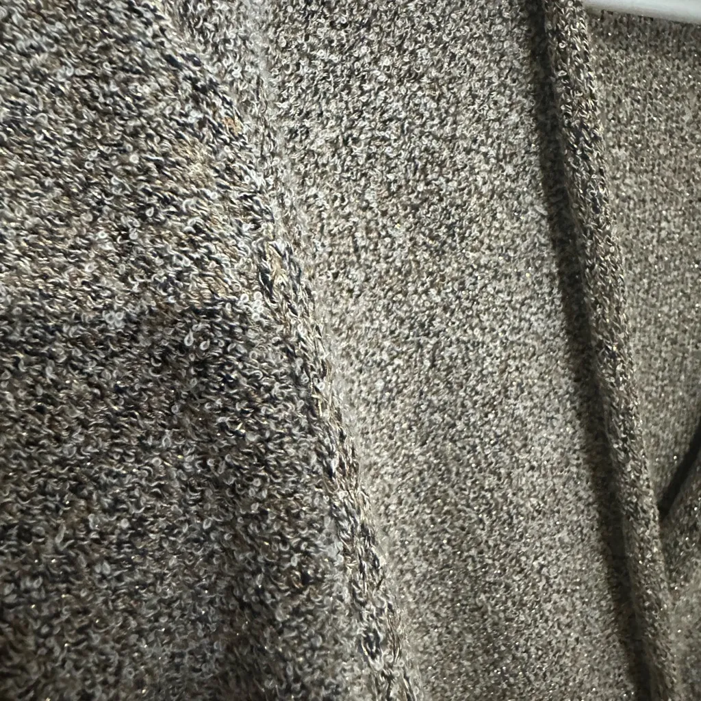 Free People V-Neck Sweater - Gray, taupe with a splash of gold shimmer. - Image 4