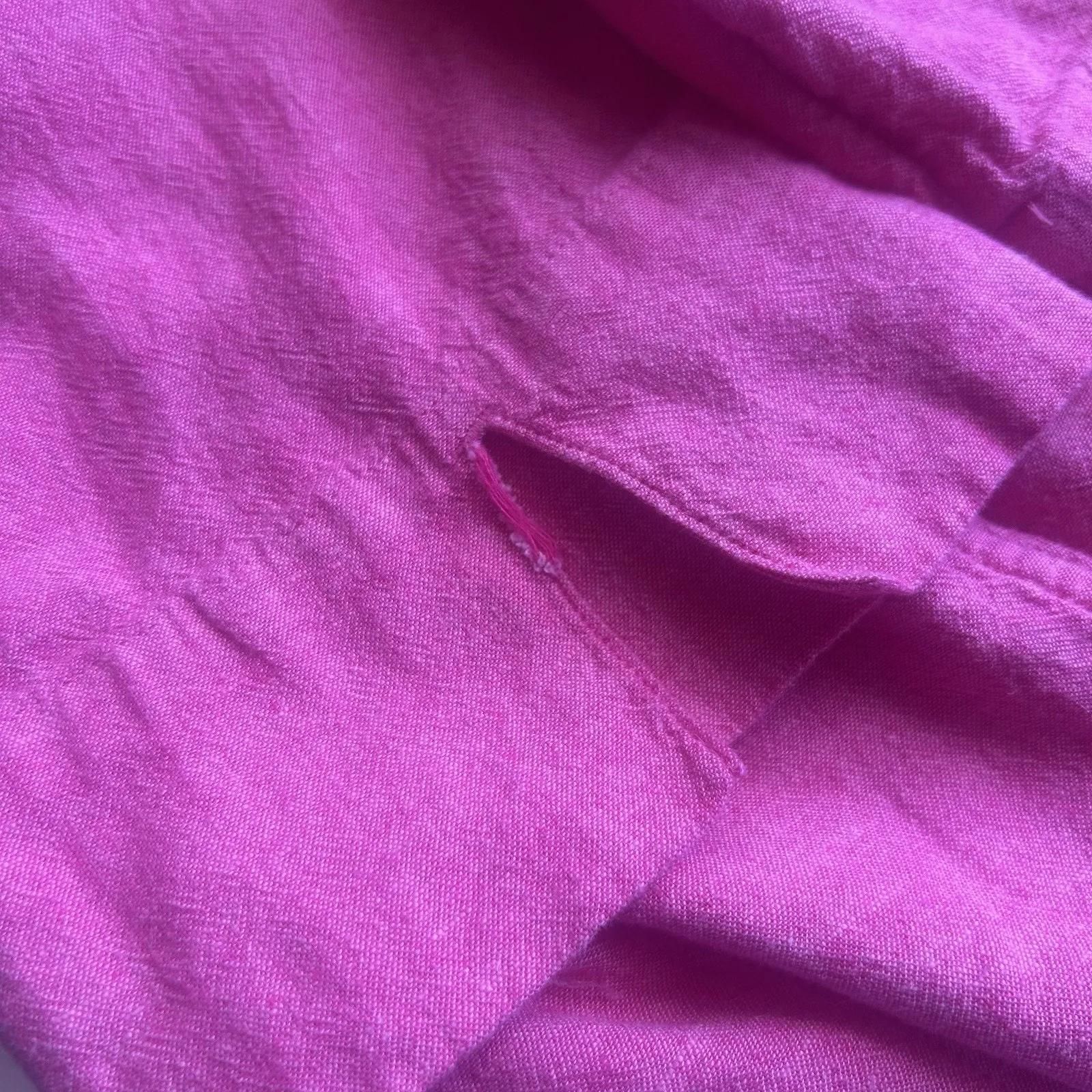 Lands End Womens Linen Top Pink Pockets Minimalist Lagenlook 3/4 Sleeve Size M Size M - Image 10